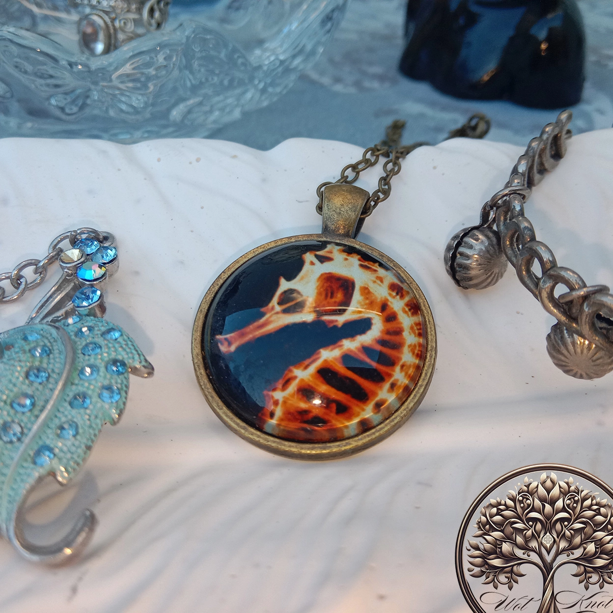 Seahorse Skeleton Pendant