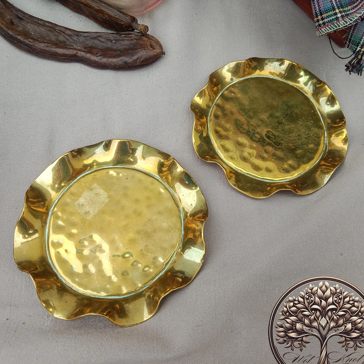 Brass Trinket Dishes with frilled edges