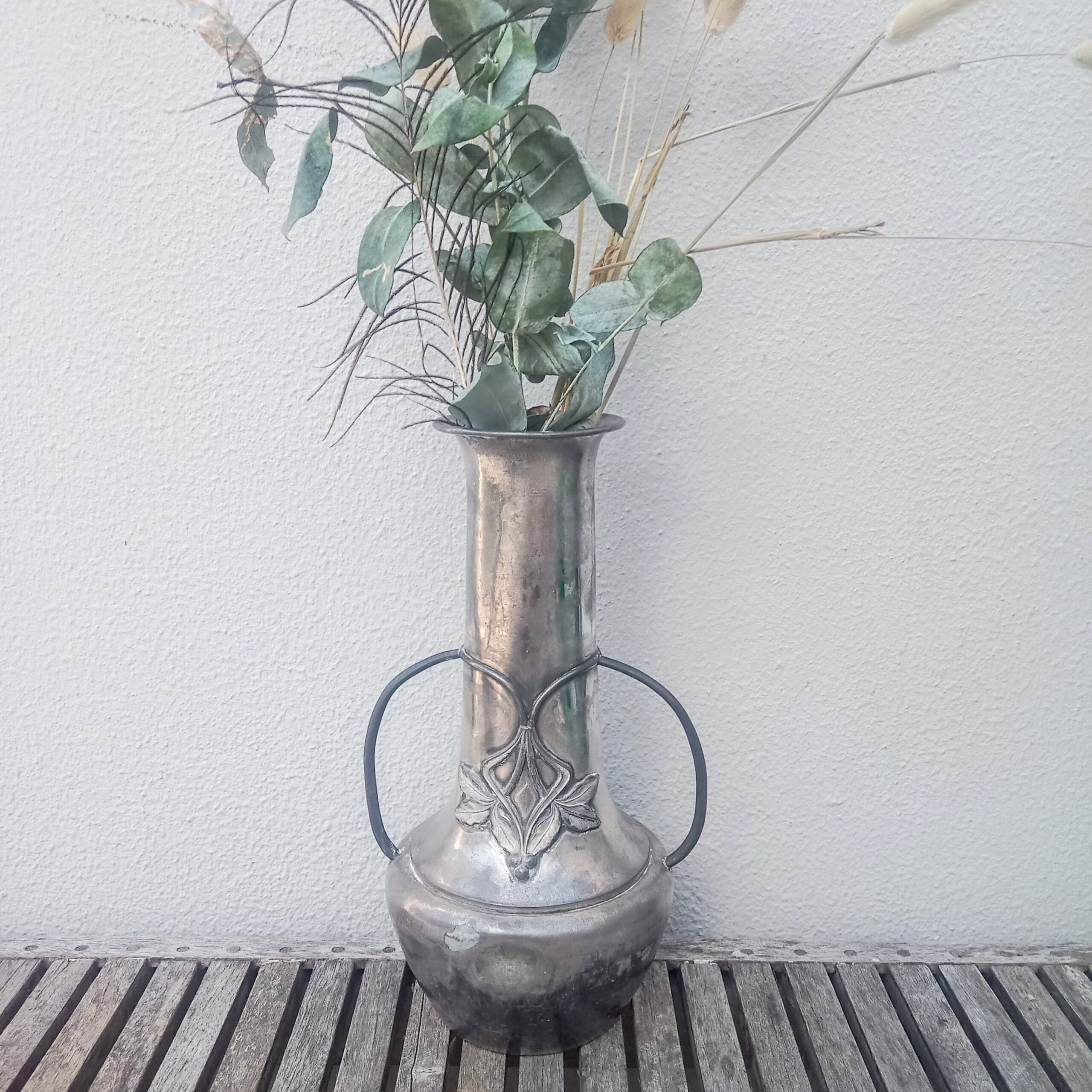 Art Nouveau Style Metal Vase - Image 2