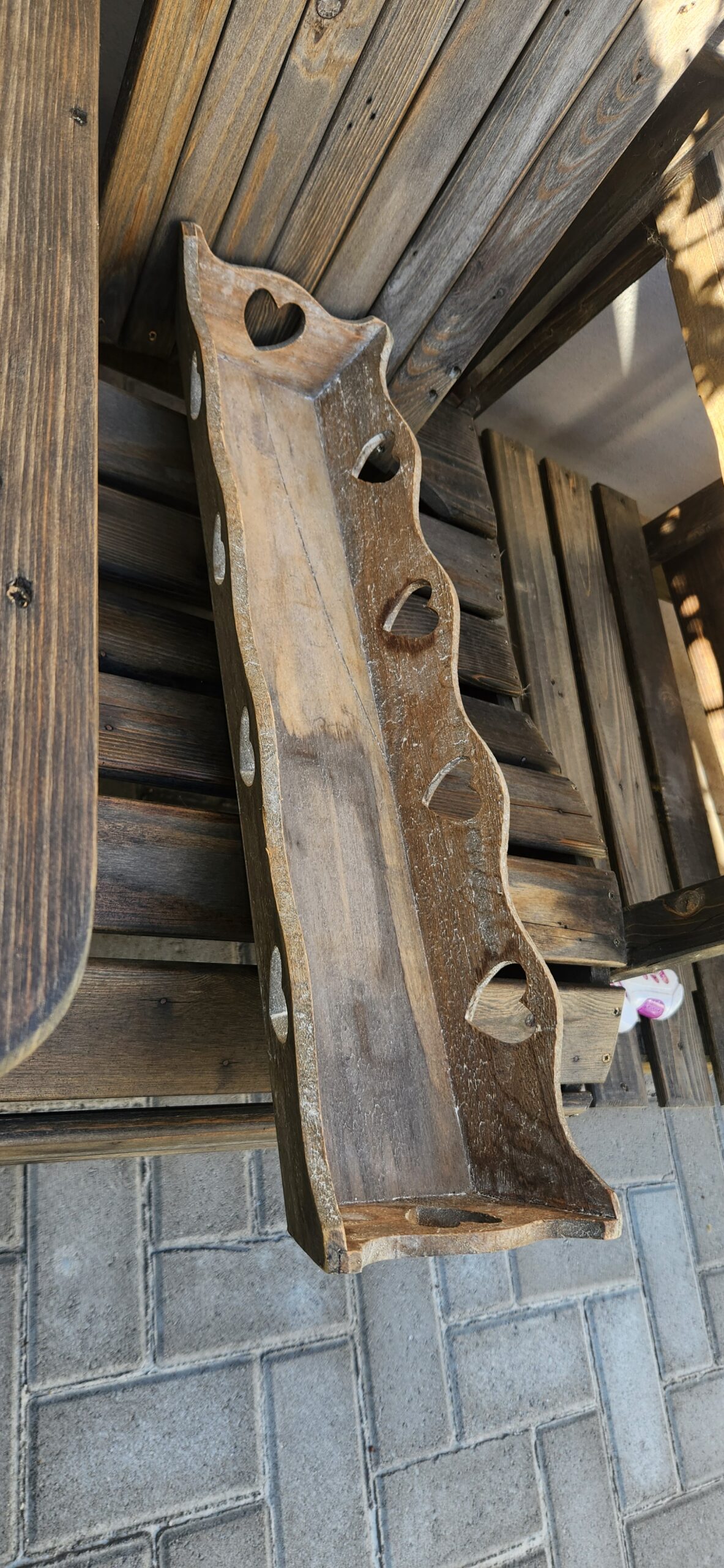 Wooden heart cut out tray