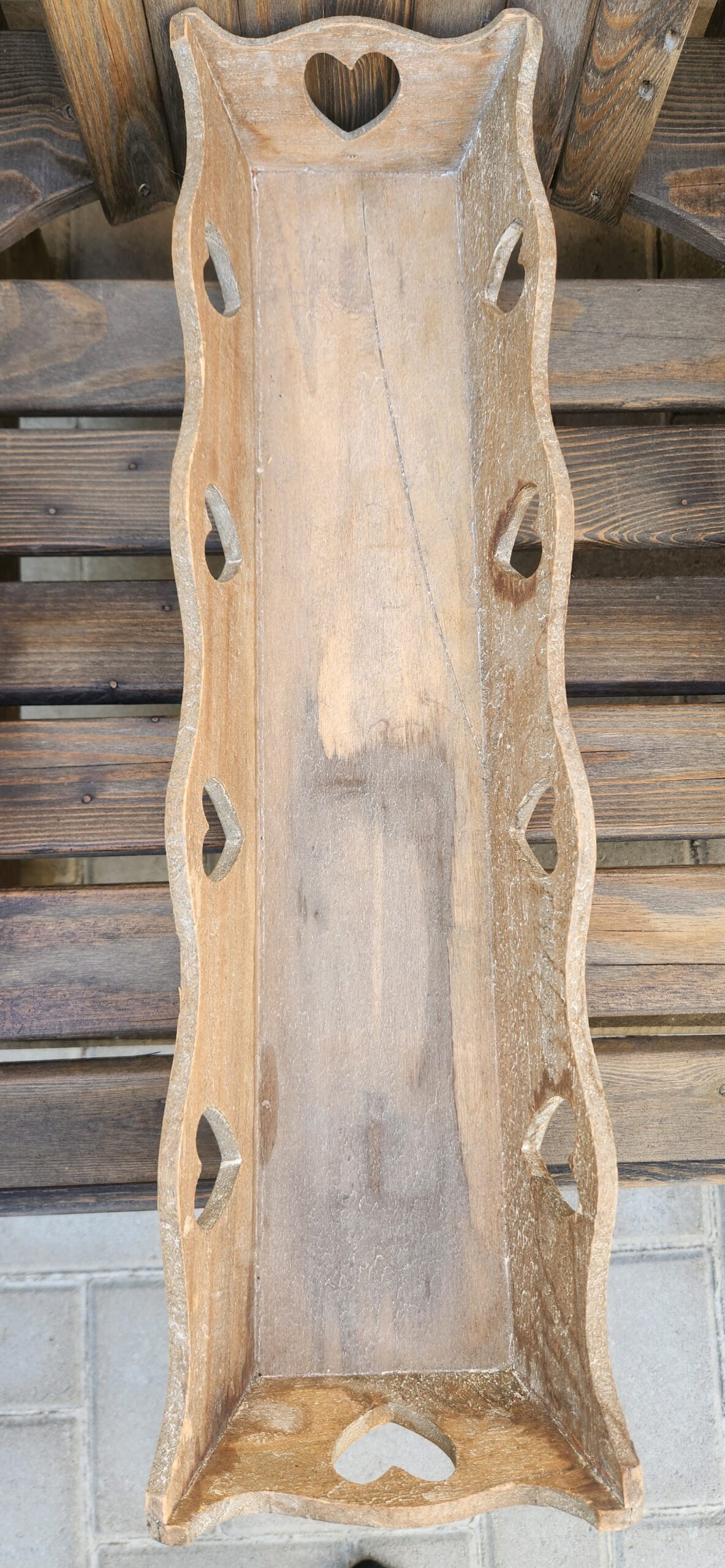Wooden heart cut out tray